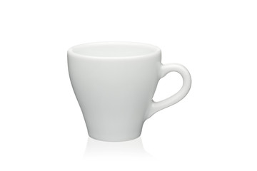 White cup isolated on a white background.