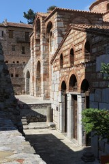 Vertical shot - Old Bizantine monastery of Hosios Loukas, Unesco world heritage site in Greece