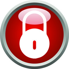 Lock Down Button Icon Template Vector Design