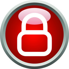 Lock Down Button Icon Template Vector Design