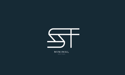 Alphabet letter icon logo ST