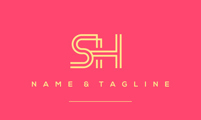 Alphabet letter icon logo SH
