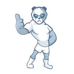 Panda athletic club vector mascot concept isolated on white background. Modern sport team mascot badge design. Sports team mascot template with panda vector illustration © Artchilles