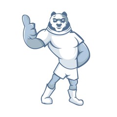 Panda athletic club vector mascot concept isolated on white background. Modern sport team mascot badge design. Sports team mascot template with panda vector illustration