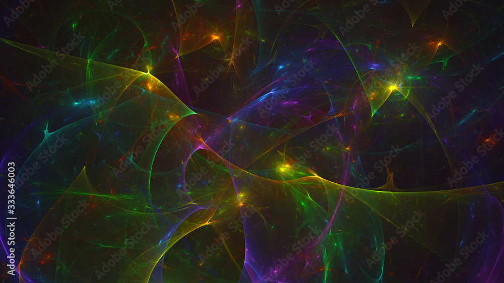 Poster 3d rendering abstract technology fractal background