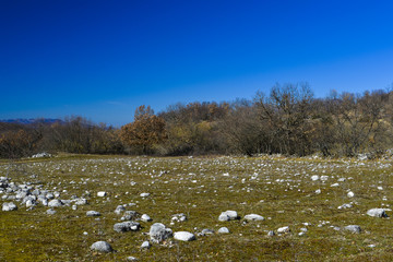 Paysage d'hiver dans les Abruzzes en Italie