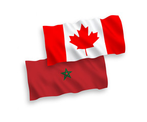 Flags of Canada and Morocco on a white background