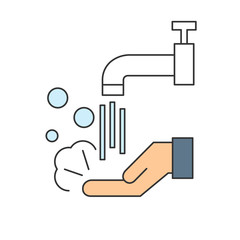 Hand washing icon. Hygiene and health protection. Vector illustration