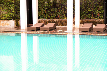 Garden with pergola and pool