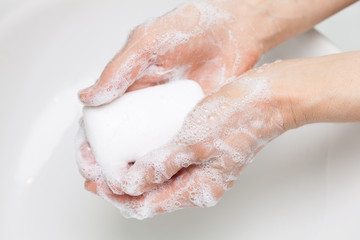 Soap in hands
