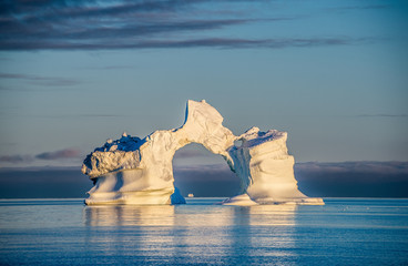 Iceberg in the ocean. Disko Bay, Western Greenland.