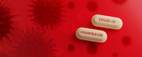 COVID-19 Drug medicine treatment Coronavirus concept. 3d rendering.