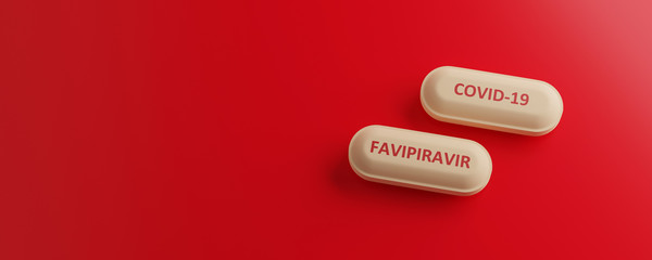 COVID-19 Drug medicine treatment Coronavirus concept. 3d rendering.