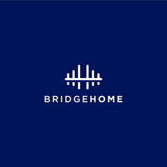 Fototapeta premium vector logo with a modern, unique and clean bridge concept