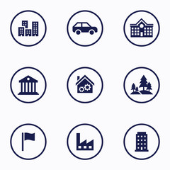 vector icon with the concept of housing and buildings