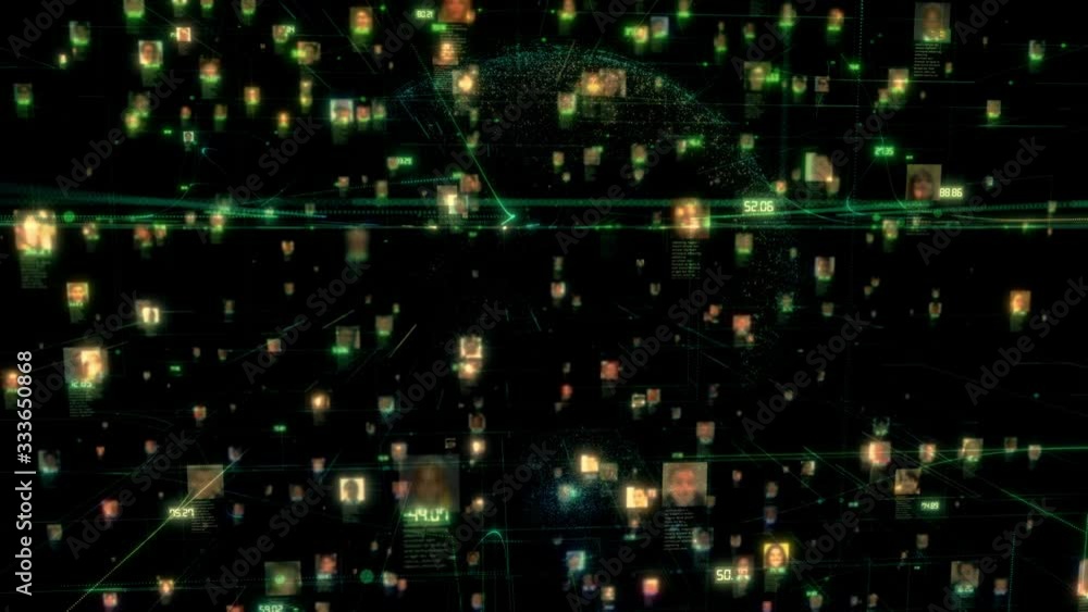 Poster social network people connection greed. big data concept, flood of people connect on the internet, 3