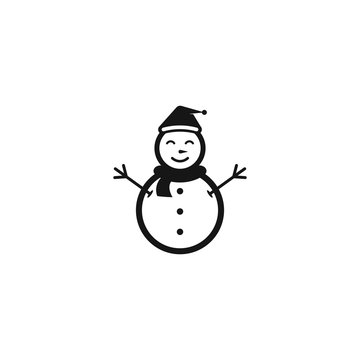 Snowman Logo Vector Icon Template