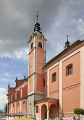 Fototapeta premium Franciscan church in Ljubljana. Slovenija