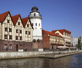 Naklejka premium Historical Fishing Village district in Kaliningrad. Russia