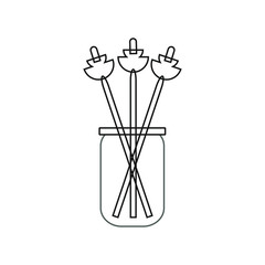 bouquet of flowers in glass vase white background