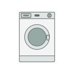 white washing machine on white background
