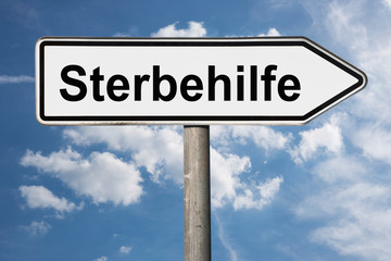 Fototapeta premium Wegweiser Sterbehilfe