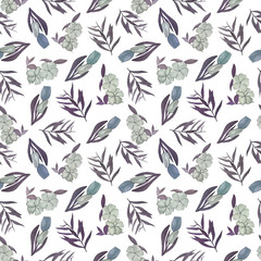 Flowers pattern 11 Spring floral watercolor pattern of tulips