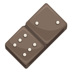 Domino tile for playing board game, piece icon