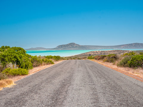 South Africa Langebaan Nature with blue sky and turquoise water