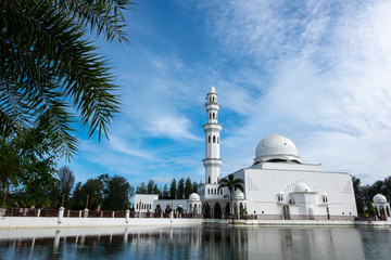 beautiful nature and reflection of Tengku Tengah Zaharah Mosque, most iconic floating mosque...