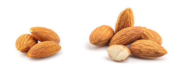 Almonds isolated on white background