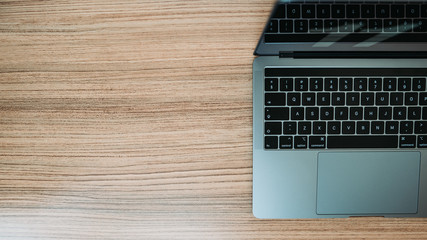 Laptop on table. 