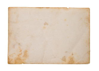 Old paper background texture on white background