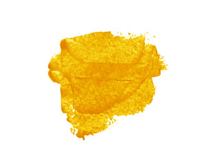 Naklejka premium Yellow ink background painted by brush.