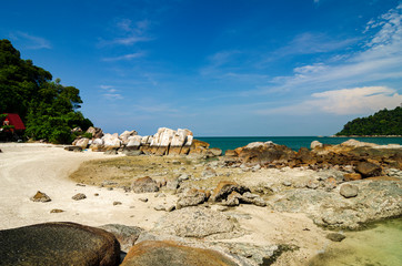beauty in nature, Pangkor Island located in Perak State, Malaysia under bright sunny day and cloudy sky