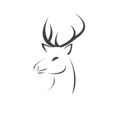 Fototapeta premium Deer logo design vector illustration. on white background. symbol. icon. Wild Animals