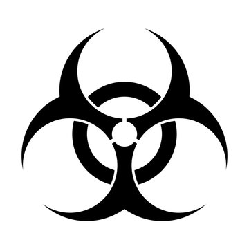 Biohazard Black Silhuette Sign Isolated On White Background