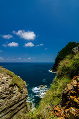 Fototapeta premium beauty in nature, Kapas Island located in Terengganu, Malaysia under bright sunny day and cloudy sky