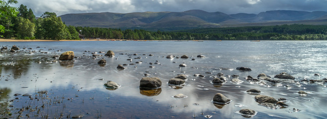 View of Loch Morlich in Scotland