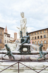 Obraz premium Fontanna Neptuna, Piazza della Signoria, Florencja.