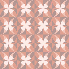 Rounded geometric forms. Abstract vector seamless pattern.