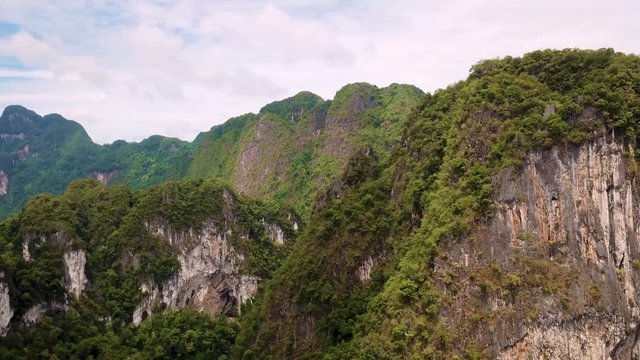 Khao Sok National Park - Aerial view on lime stones and the beautiful rainforest
