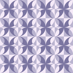 Rounded geometric forms. Abstract vector seamless pattern.