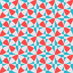 Rounded geometric forms. Abstract vector seamless pattern.