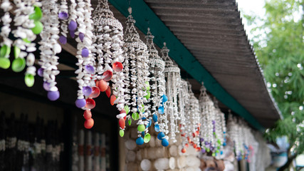 .music of the wind from seashells. Handmade seashell garland