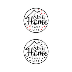 Stay home. Save Live. Flat vector icon for apps and websites.