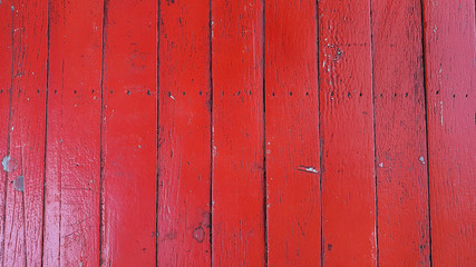 Old red wood detail and texture for background. Rustic wooden Vertical pattern