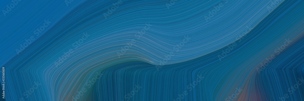 Aufkleber futuristic banner background with teal, slate gray and dark slate gray color. abstract waves illustr