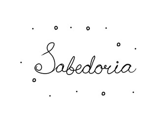 Sabedoria phrase handwritten with a calligraphy brush. Wisdom in portuguese. Modern brush calligraphy. Isolated word black