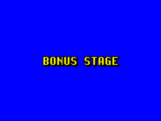 A simple, cute 8-bit style message from a fake retro videogame: bonus stage. Yellow text over a blue background.